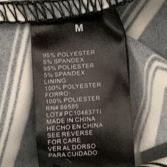 Perceptions New York Pleated Sleeveless Shift Dress Yellow Black White #245K - Picture 7 of 7